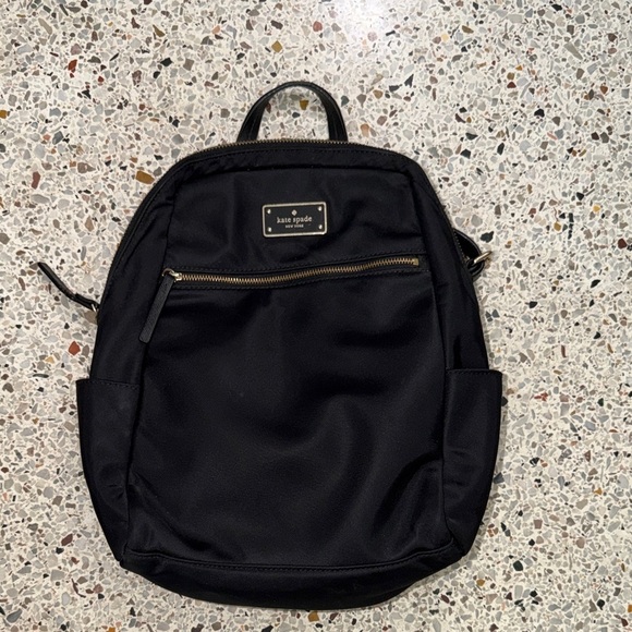 kate spade Handbags - Kate Spade black small backpack gold zippers hardware nylon